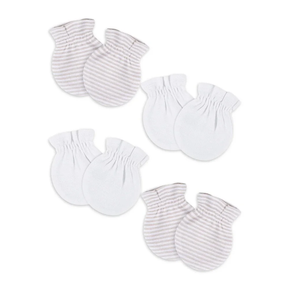 8 Pack Gerber Mittens No Scratch Neutral‎ Colors Unisex Baby 0-6 Months NEW